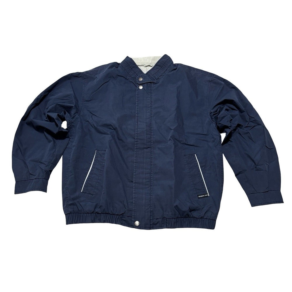 Vintage Members Only Mariner Windbreaker Full Zip Jacket Navy Blue Sz LG 25 x 28